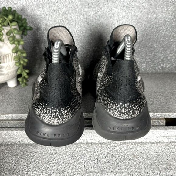 Nike Free Rn Flyknit 2018 Moon Particle Black Sneakers Shoes Size 7.5 - Picture 5 of 8